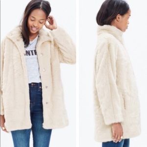 Like-new Madewell Faux Fur Cream Coat